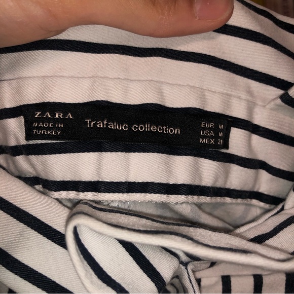 Zara | Striped High Waist Short | White & Dark Blue - Picture 4 of 6